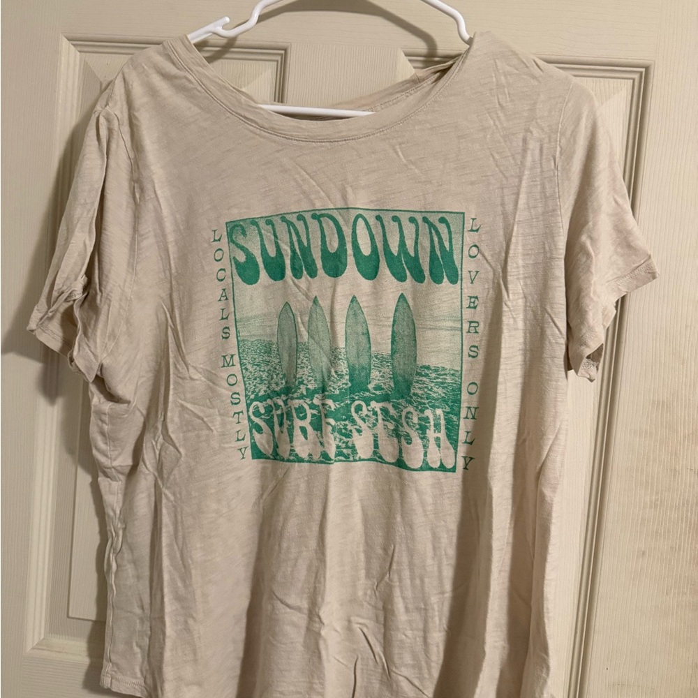 Old Navy Beige Surf Graphic Tee